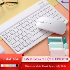 Chuột - Bàn Phím Bluetooth Không Dây 10 inch Cho Điện Thoại Máy Tính Bảng