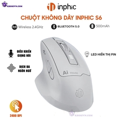 Chuột Gaming Inphic Không Dây Bluetooth AI 2400dpi, Chuột Voice AI Điều Khiển Bằng Giọng Nói - Inphic S6