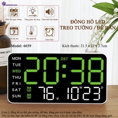 Đồng Hồ LED Digital Decor Để Bàn Báo Thức Hiển Thị Thời Gian Nhiệt Độ Chức Năng Đếm Ngược - 6659
