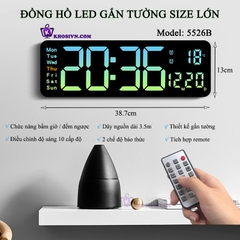 Đồng Hồ LED Điện Tử  Treo Tường Để Bàn Kích Thước Lớn Decor Phòng Khách, Phòng Làm Việc - 6626