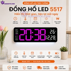 Đồng Hồ Để Bàn LED Decor Đồng Hồ Gắn Tường Tích Hợp Đèn Ngủ Có Thể Điều Chỉnh - 5505