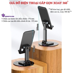 Giá Đỡ Điện Thoại Để Bàn Gấp Gọn Có Thể Điều Chỉnh Được Độ Cao - GDDT-T39B