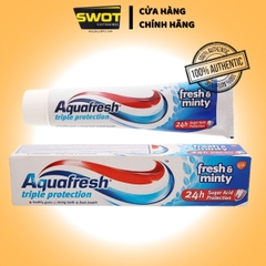 Kem đánh răng Aquafresh Mỹ 158g, Kem đánh răng giúp răng trắng sạch toàn diện, giữ hơi thở thơm mát - SWOT