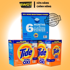 BỘT GIẶT TIDE ULTRA OXI THÙNG 6,38KG CỦA MỸ - giúp quần áo trắng sạch như mới với công thức cải tiến giúp đánh bật mọi vết bẩn cứng đầu, giúp quần áo sạch tinh tươm cả quần áo trắng và màu - SWOT