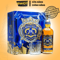 Rượu Chivas Regal 18 Years 750ml của Scotland (Anh Quốc), một lựa chọn whisky Scotch pha trộn cao cấp, phong phú và mượt mà, phù hợp với người sành Whisky hoặc dùng làm quà biếu cao cấp - SWOT