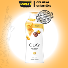 Sữa tắm OLAY Mỹ 650ml & 887ml, Hương Dâu I Bơ Hạt Mỡ I Muối Biển I Tẩy Tế Bào Chết - SWOT