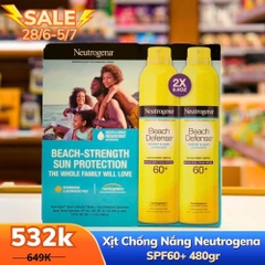 XỊT CHỐNG NẮNG NEUTROGENA SPF60+ - CHAI 480GR