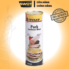Thịt hộp Tulip của Đan Mạch 340g, Thịt hộp Mỹ cao cấp, nguyên vị heo và gà truyền thống, siêu thơm ngon