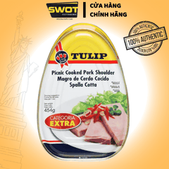 Thịt hộp Tulip của Đan Mạch 340g, Thịt hộp Mỹ cao cấp, nguyên vị heo và gà truyền thống, siêu thơm ngon