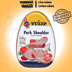 Thịt hộp Tulip của Đan Mạch 340g, Thịt hộp Mỹ cao cấp, nguyên vị heo và gà truyền thống, siêu thơm ngon