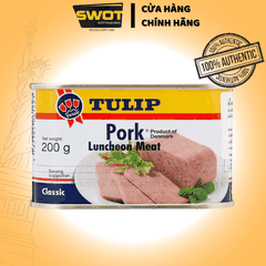 Thịt hộp Tulip của Đan Mạch 340g, Thịt hộp Mỹ cao cấp, nguyên vị heo và gà truyền thống, siêu thơm ngon