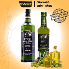 Dầu Ô-Liu PONS của Tây Ban Nha, dùng trực tiếp hoặc chế biến các món ăn: trộn salad, làm nước sốt, dùng chiên xào, làm bánh, thích hợp cho người ăn chay - SWOT