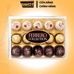 Socola Ferrero Collection Cao Cấp của Ý, thơm ngon đậm vị, được bọc một lớp socola sữa bên ngoài kết hợp cùng các loại hạt, có nhân kem và hạt dẻ bên trong - SWOT