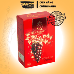 Nho Khô Queen Raisiins hộp giấy chữ nhật 90gr là món ăn vặt tự nhiên giàu dinh dưỡng - SWOT