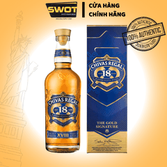 Rượu Chivas Regal 18 Years 750ml của Scotland (Anh Quốc), một lựa chọn whisky Scotch pha trộn cao cấp, phong phú và mượt mà, phù hợp với người sành Whisky hoặc dùng làm quà biếu cao cấp - SWOT