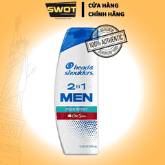 Dầu Gội Và Xả 2in1 Sạch Gàu HEAD & SHOULDERS Mỹ Sạch Sâu/ Dành Cho Da Đầu Khô/ Suôn Mượt/ Hương Nước Hoa - Chai 370ML - SWOT