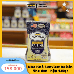 NHO KHÔ SUNVIEW RAISIN - HỘP 425GR