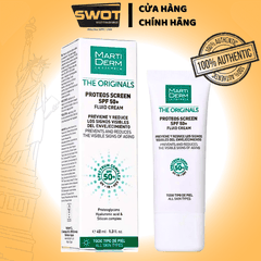 Kem Chống Nắng MartiDerm The Originals Proteos Screen Fluid Cream SPF50 40ML của Tây Ban Nha, chống nắng hiệu quả, bảo vệ tối ưu, cấp ẩm, kết cấu mỏng nhẹ, không nhờn rít - SWOT