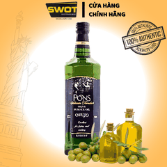 Dầu Ô-Liu PONS của Tây Ban Nha, dùng trực tiếp hoặc chế biến các món ăn: trộn salad, làm nước sốt, dùng chiên xào, làm bánh, thích hợp cho người ăn chay - SWOT