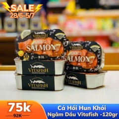 CÁ HỒI HUN KHÓI NGÂM DẦU VITAFISH - 120GR