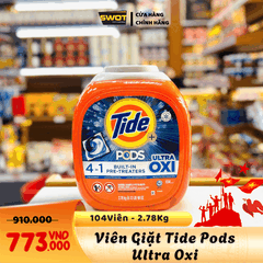 VIÊN GIẶT TIDE PODS ULTRA OXI - 104 VIÊN - 278 VIÊN