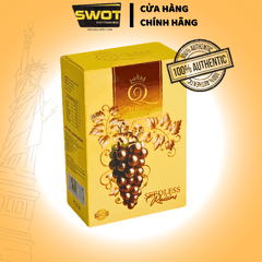 Nho Khô Queen Raisiins hộp giấy chữ nhật 90gr là món ăn vặt tự nhiên giàu dinh dưỡng - SWOT