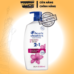 Dầu Gội Và Xả 2in1 Sạch Gàu HEAD & SHOULDERS Mỹ Sạch Sâu/ Dành Cho Da Đầu Khô/ Suôn Mượt/ Hương Nước Hoa - Chai 835ML - SWOT