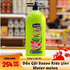 DẦU GỘI SUAVE KIDS 3in1 - WATER MELON - CHAI 1.18 LÍT