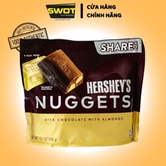 Socola Hershey's Kisses / Nuggets Share Pack của Mỹ - Vị Sữa, Hạnh Nhân, Socola Đen Đậm Vị Thơm Ngon - SWOT