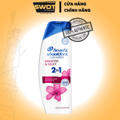 Dầu Gội Và Xả 2in1 Sạch Gàu HEAD & SHOULDERS Mỹ Sạch Sâu/ Dành Cho Da Đầu Khô/ Suôn Mượt/ Hương Nước Hoa - Chai 370ML - SWOT