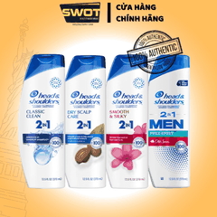 Dầu Gội Và Xả 2in1 Sạch Gàu HEAD & SHOULDERS Mỹ Sạch Sâu/ Dành Cho Da Đầu Khô/ Suôn Mượt/ Hương Nước Hoa - Chai 370ML - SWOT