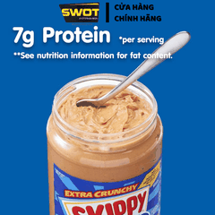 Bơ Đậu Phộng Skippy 1.36kg của Mỹ, hương thơm béo ngậy từ hạt đậu phộng, bơ mềm mịn có thể ăn kèm cùng bánh mì, hoặc chế biến theo sở thích, ít calo phù hợp với người ăn kiêng - SWOT