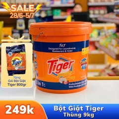 THÙNG BỘT GIẶT TIGE 9KG - TẶNG GÓI BỘT GIẶT CÙNG LOẠI 800GR