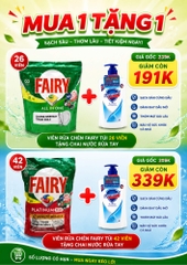 VIÊN RỬA CHÉN BÁT FAIRY TÚI 42 VIÊN VÀ TÚI 26 VIÊN - MUA 1 ĐƯỢC 2