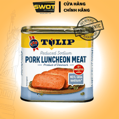 Thịt hộp Tulip của Đan Mạch 340g, Thịt hộp Mỹ cao cấp, nguyên vị heo và gà truyền thống, siêu thơm ngon