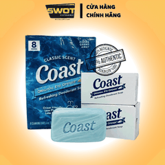 Lốc 8 cục Xà bông Coast Classic Scent Mỹ 113g, làm sạch vi khuẩn, mùi dịu nhẹ an toàn - SWOT