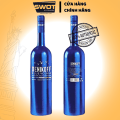 Rượu VoDka Denikoff Blue 750ml Xuất xứ từ Pháp với thành phần được chưng cất 100% từ lúa mì, rượu vodka  Denikoff mang hương thơm ngọt ngào đầy cuốn hút cùng vị cay nồng rất đặc trưng - SWOT