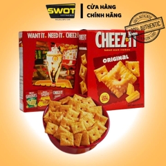 Bánh Cracker Giòn Phô Mai Cheez-It Original của Mỹ, Hộp 198g với hương vị phô mai thơm lừng, béo ngậy và kết cấu giòn rụm hấp dẫn - SWOT