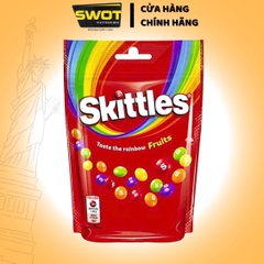 Kẹo trái cây Skittles 136gr - có nhiều hương vị trái cây thơm ngon cùng trong 1 bịch: chanh, táo xanh, cam, nho, dâu - SWOT