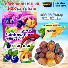 Ô Mai Xí Muội 4 vị COLORFUL PLUM 408g, Omai Ximuoi Mix Vị Trái Cây, Ăn Vặt Dẻo Giòn Chua Ngọt Vừa Phải, Kẹo Ô Mai Mix Vị Snack Food - SWOT