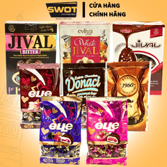 Socola Evliya các loại của Thổ Nhĩ Kỳ, nhập khẩu trực tiếp, hương vị quen thuộc, thơm rõ vị socola bên ngoài, nhân kem thơm sữa bên trong tạo hương vị khác biệt - SWOT