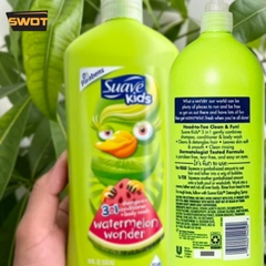 Sữa tắm gội xả Suave Kids Mỹ 3in1 1.18L, Sữa tắm gội xả trẻ em hương dấu hàng Mỹ cao cấp, sạch thơm an toàn cho bé- SWOT