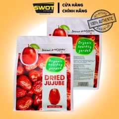 Táo Đỏ Sấy Khô Dried Jujube Organic Túi 500gr, Táo đỏ sấy còn thích hợp để dùng cùng trà, smoothie, salad, món tráng miệng và món nướng - SWOT