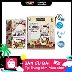 Thùng 6 hộp sữa hạnh nhân Kirkland Signature Organic Unsweetened Almond Vanilla 946ml x6 hộp