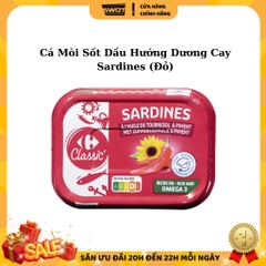 Cá mòi Sardines Pháp 135g, Cá mòi ngâm dầu hướng dương Pháp thượng hạng, thơm ngon đặc biệt, giàu chất dinh dưỡng