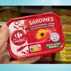 Cá mòi Sardines Pháp 135g, Cá mòi ngâm dầu hướng dương Pháp thượng hạng, thơm ngon đặc biệt, giàu chất dinh dưỡng