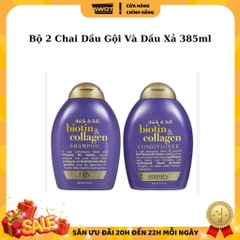 Combo Dầu gội xả Thick&full Biotin&Collagen Mỹ, Dầu gội xả phục hồi hư tổn, tóc dày bồng bềnh, óng ả