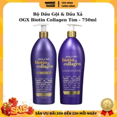 Combo Dầu gội xả Thick&full Biotin&Collagen Mỹ, Dầu gội xả phục hồi hư tổn, tóc dày bồng bềnh, óng ả