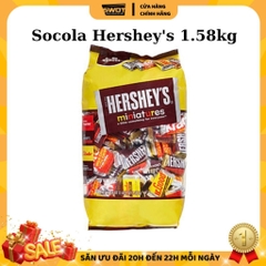 Socola Hershey's Miniatures Mỹ 1.58kg, Chocolate Mỹ tổng hợp nhiều vị cao cấp, thơm ngon thượng hạng, không ngọt gắt