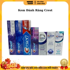 Kem đánh răng Crest Mỹ, Kem đánh răng bảo vệ răng chắc khỏe, trắng sáng, hương bạc hà thanh mát